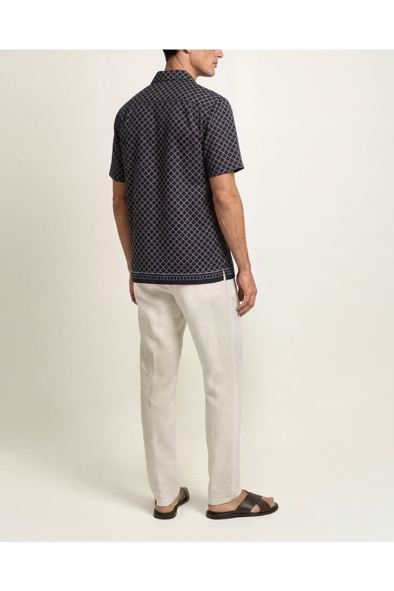 Maitan Printed Lyocell Shirt in Tessoro, Alternate, color, Night Iris