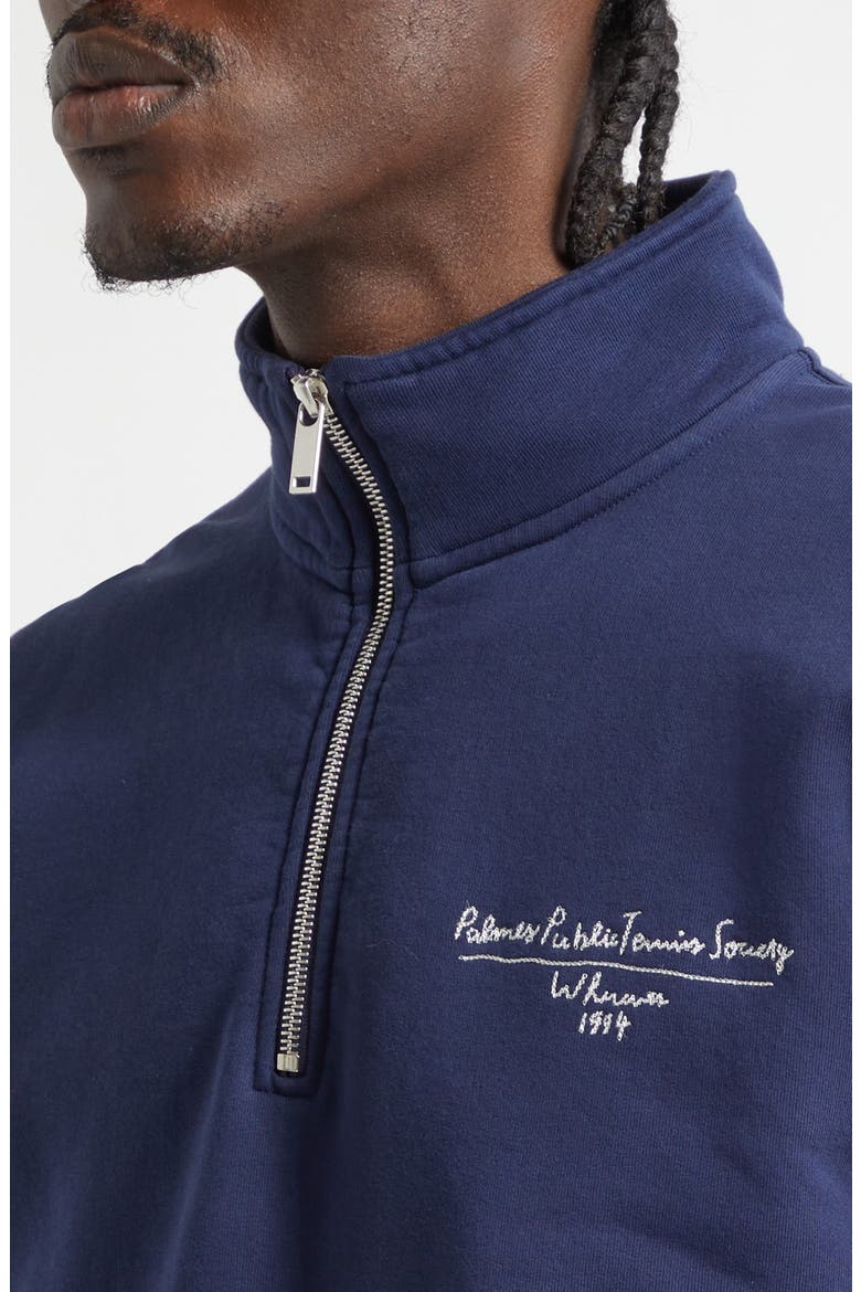 Public Chain Stitch Quarter Zip Fleece Sweatshirt, Alternate, color, NAVY