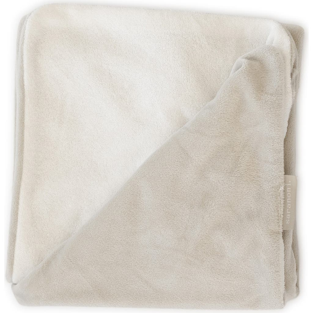 Saranoni Minky Hooded Towel In Neutral