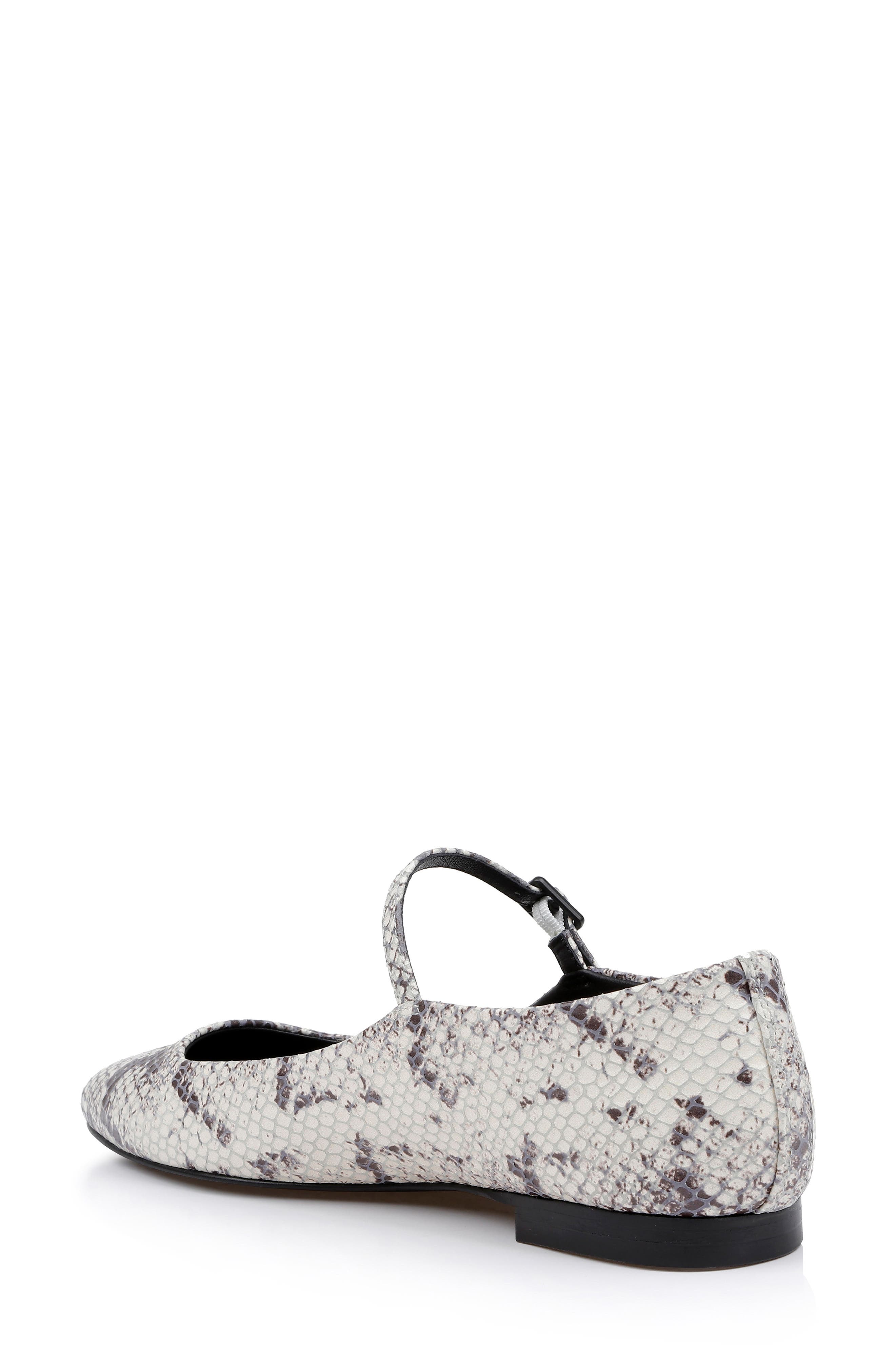 L'AGENCE Edelie Mary Jane Flat, Alternate, color, Black/ White Snake