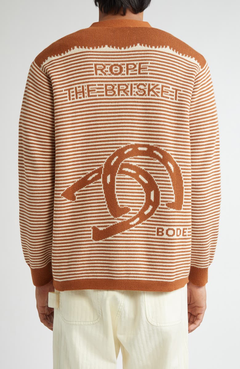 Bode Buckaroo Cardigan, Alternate, color, Brown/ Cream