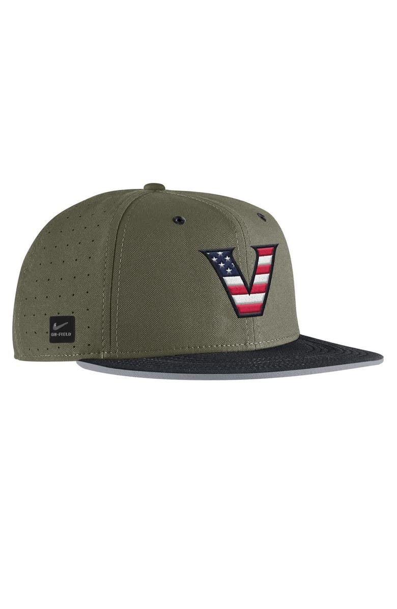 Nike Men's Nike Olive Vanderbilt Commodores 2025 On-Field True Performance Baseball Fitted Hat, Alternate, color, 