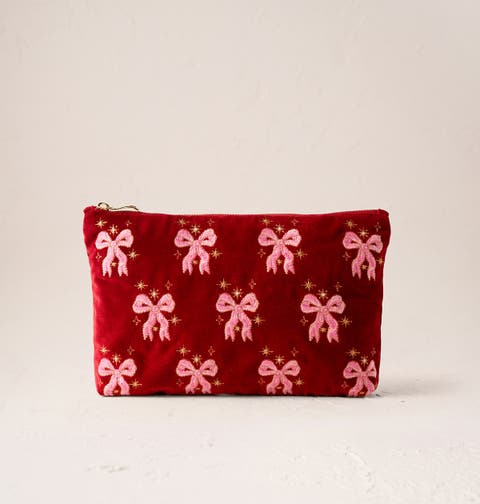 Dazzling Bows Velvet Everyday Pouch