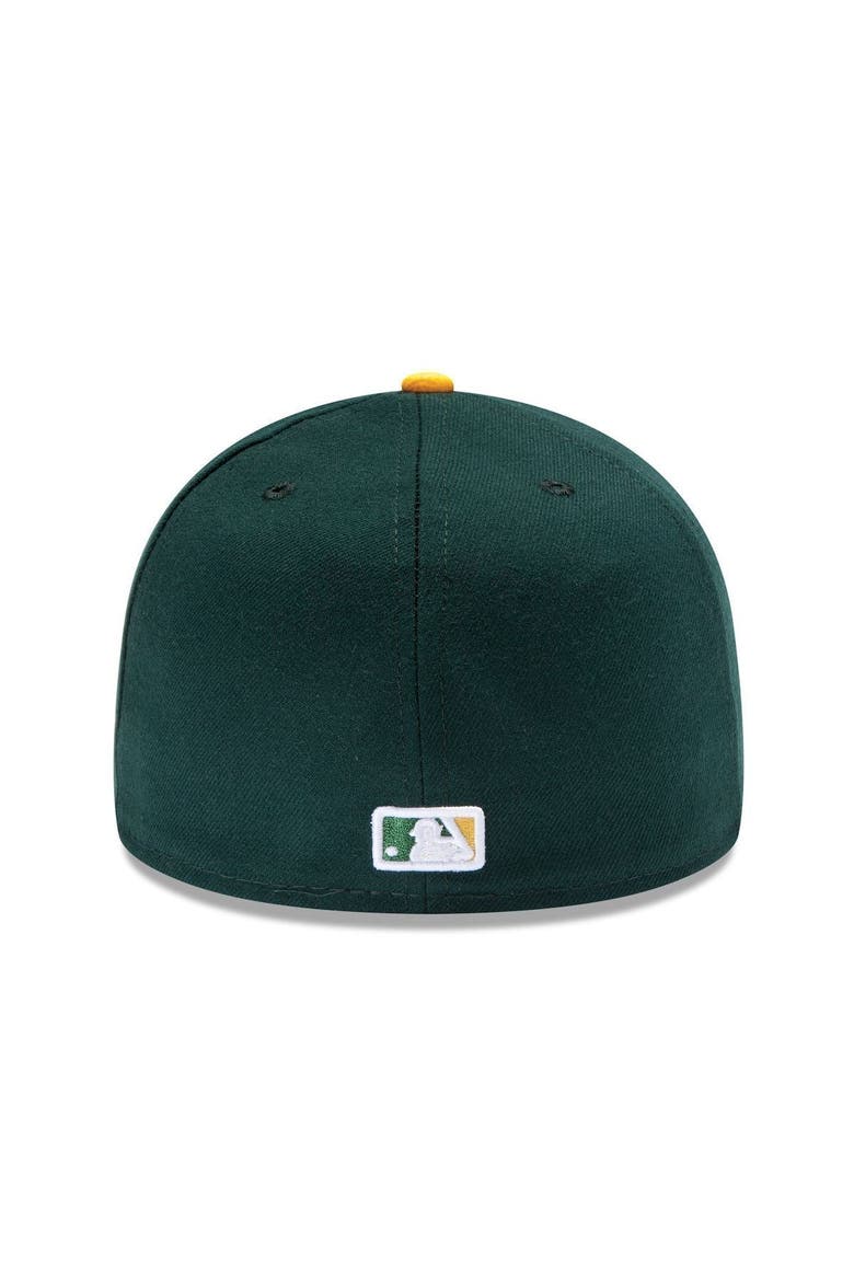 Men's New Era Green/Yellow Oakland Athletics Home Authentic Collection On-Field Low Profile 59FIFTY Fitted Hat, Alternate, color, GREEN