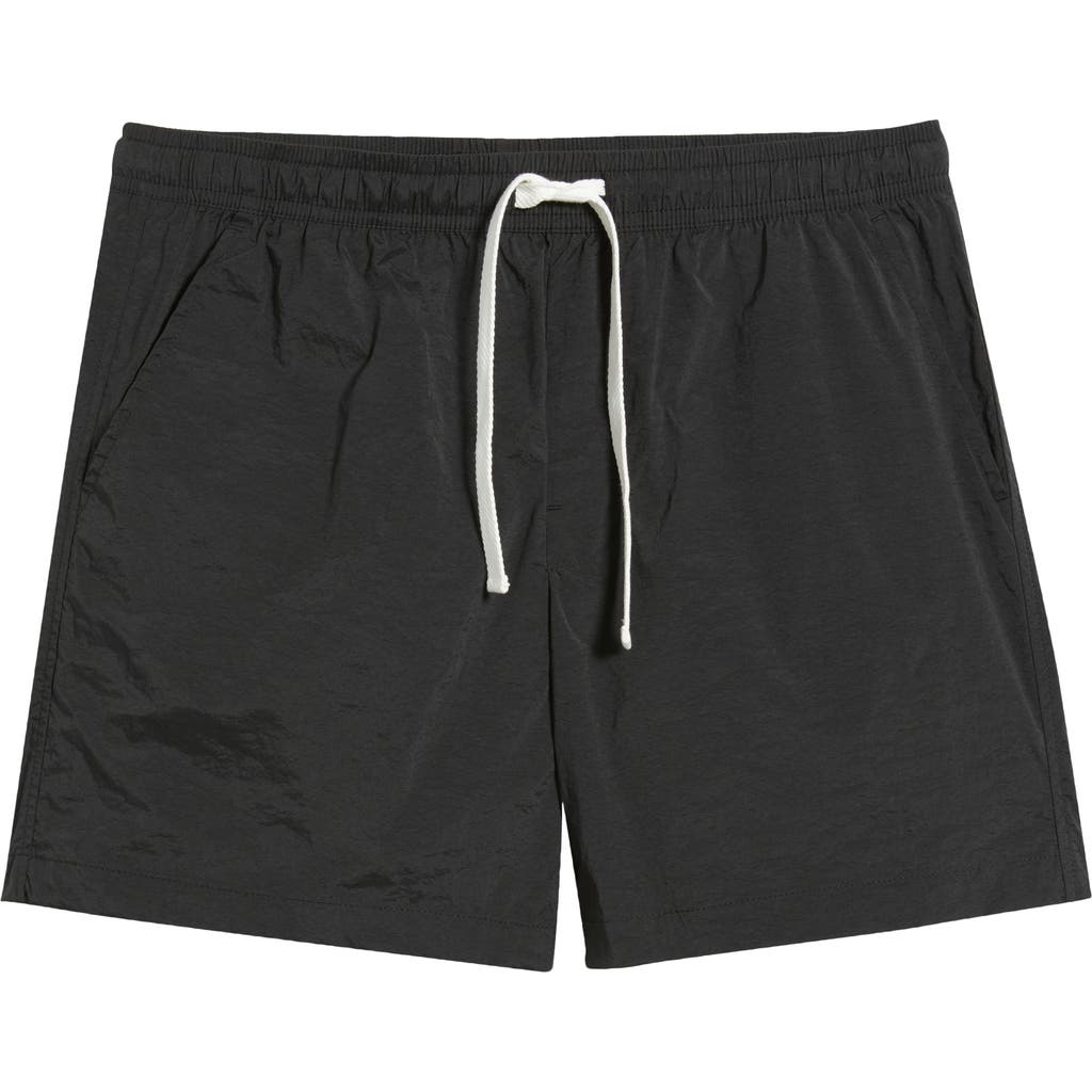 Rizort Kore Drawstring Nylon Shorts In Black