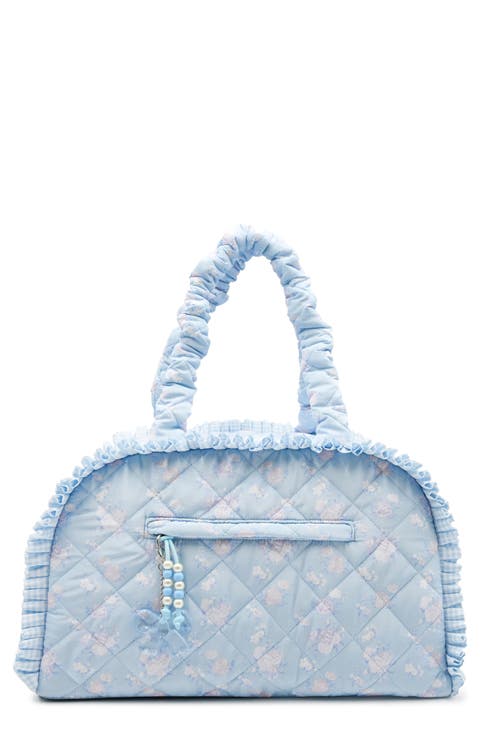 Kids' Floral Quilted Duffle Bag