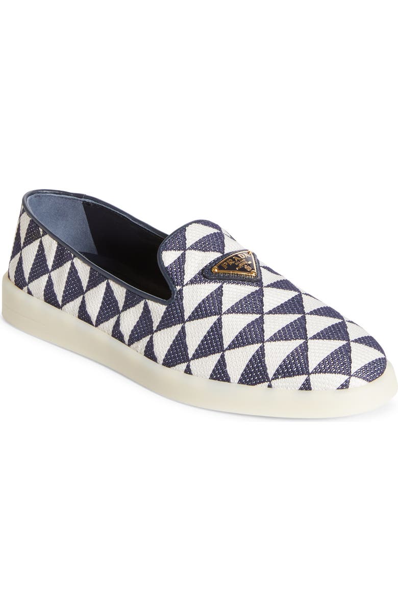 Prada Triangle Jacquard Flat, Main, color,