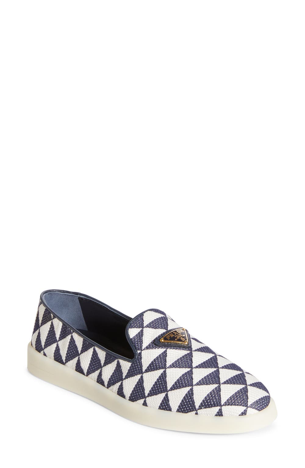 Triangle Jacquard Flat, color, BLUE/ WHITE