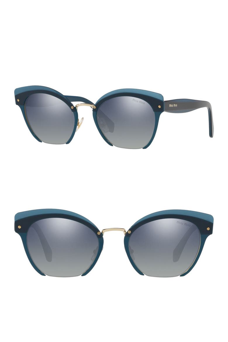 53mm Cat Eye Sunglasses, Main, color, BLUE