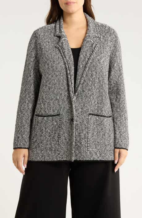 Eileen Fisher Notch Collar Organic Cotton Blend Jacket