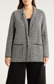 Eileen Fisher Notch Collar Organic Cotton Blend Jacket