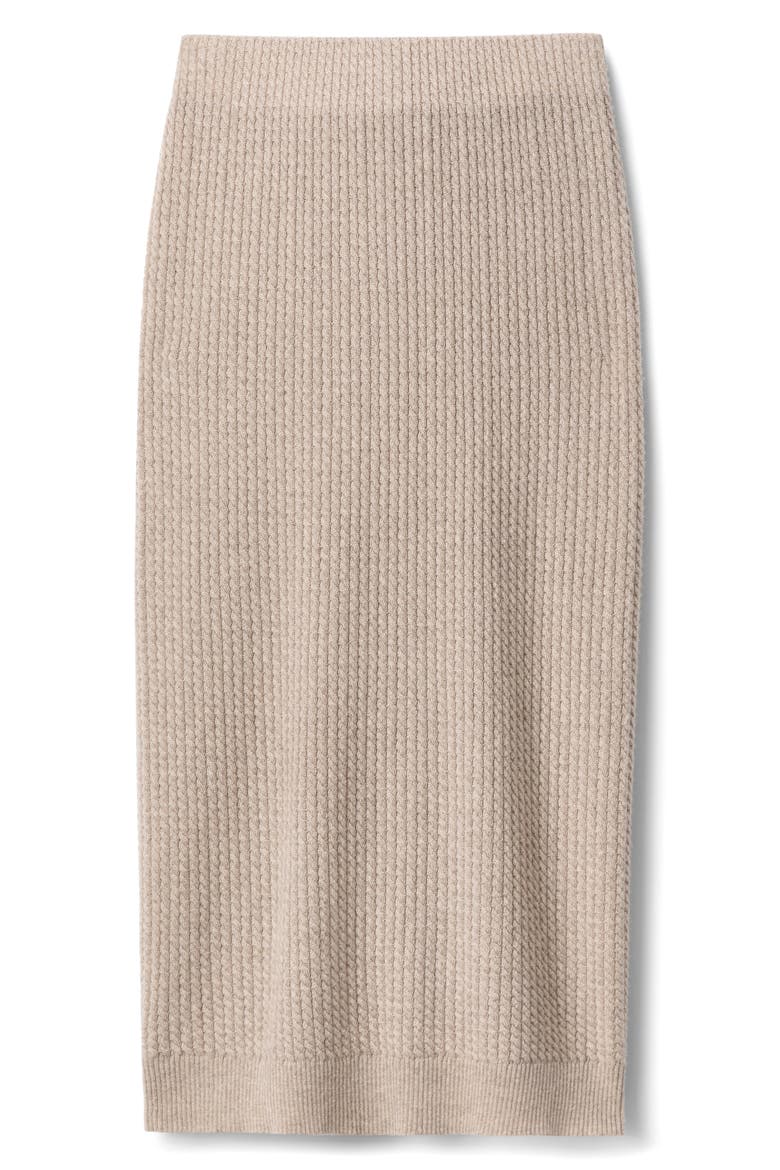Cabled Cashmere Knit Midi Skirt, Alternate, color, TAUPEMELANGE