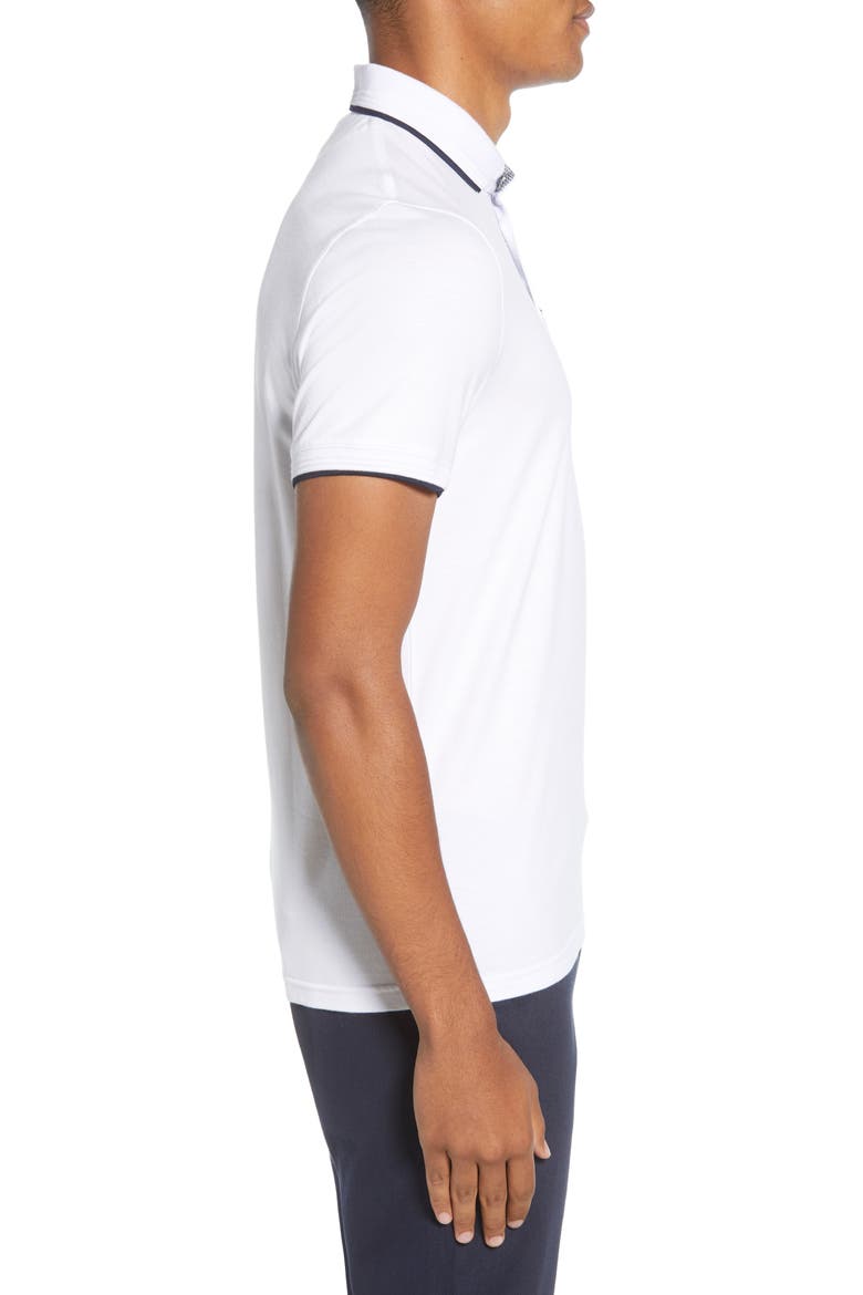 Derry Slim Fit Polo, Alternate, color, WHITE