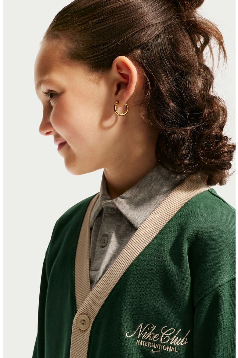 Kids' Club French Terry Cardigan, Alternate, color, FIR/ SANDDRIFT