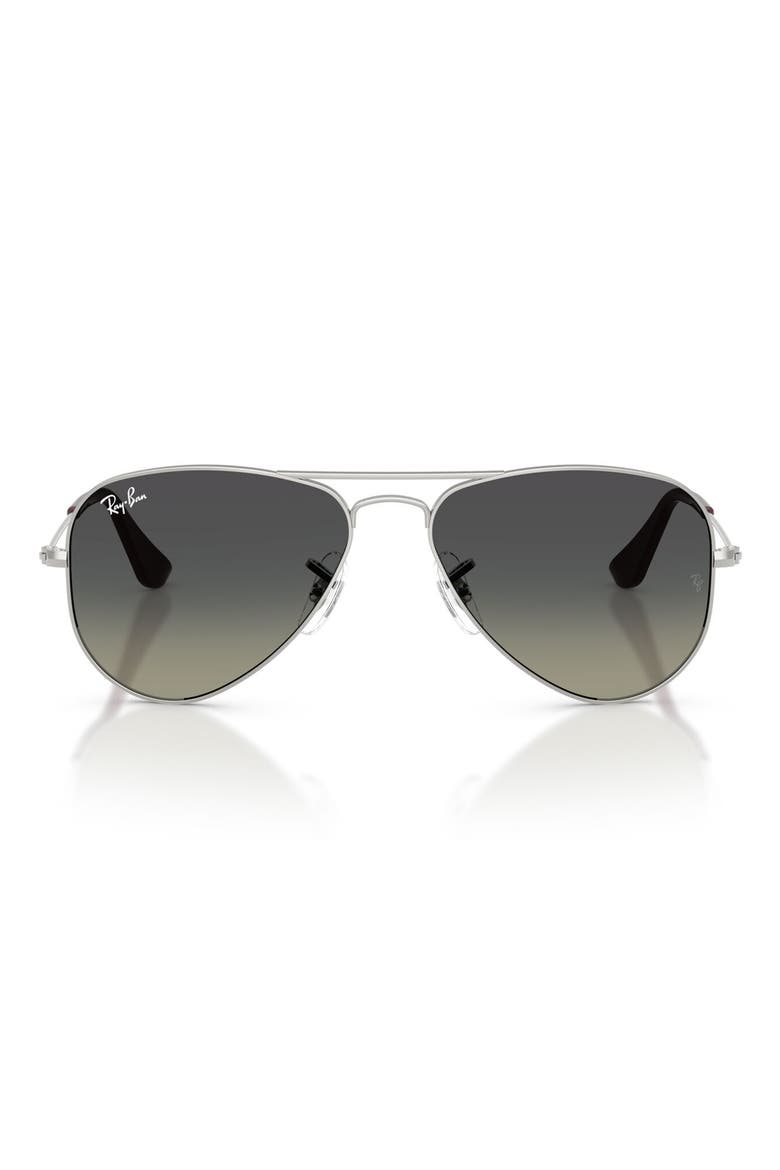 Junior 52mm Aviator Sunglasses, Main, color, SILVER / GREY GRADIENT