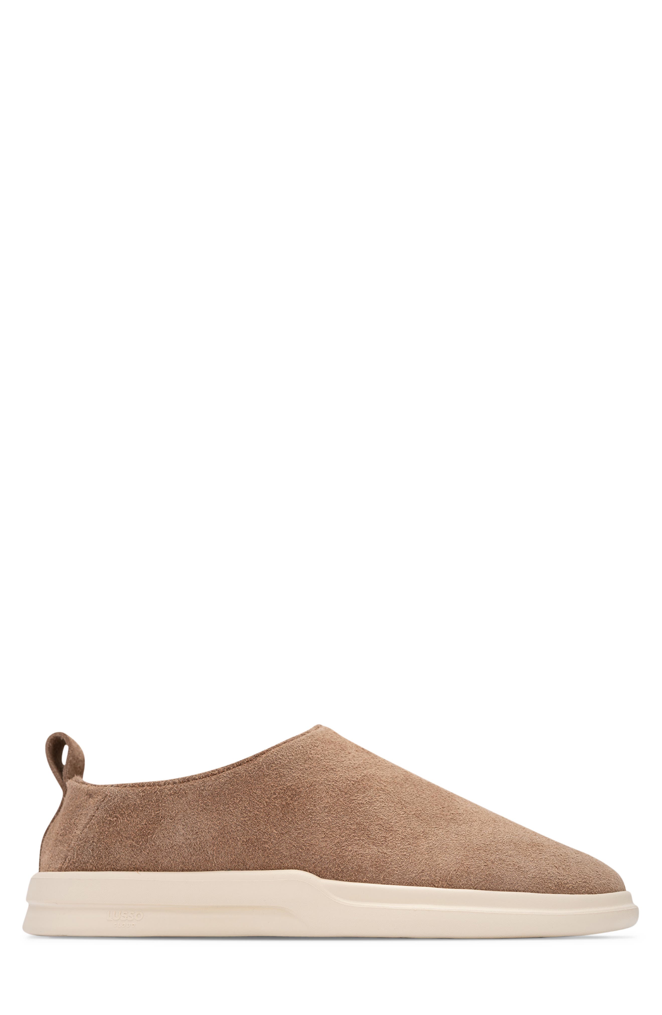 LUSSO CLOUD Gehry Suede Clog, Alternate, color, Chestnut / Shortbread