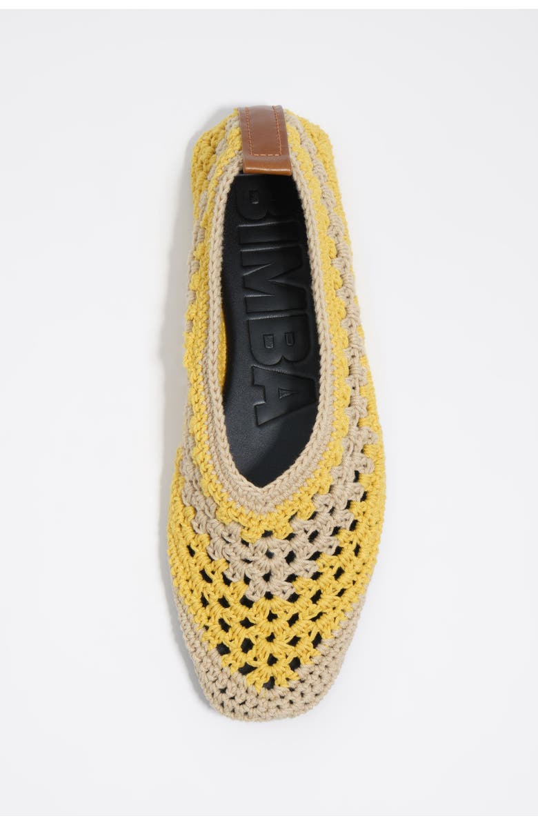 Bimba y Lola Crochet Ballerina Flats, Alternate, color, Yellow
