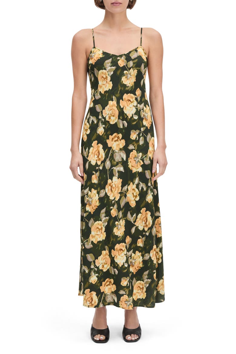The Favorite Floral Maxi Slipdress, Main, color, GOLDEN FLOWERBED