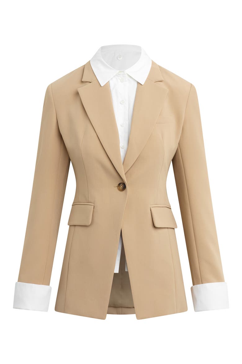 The Madison Avenue Blazer, Main, color, TAN/ WHITE