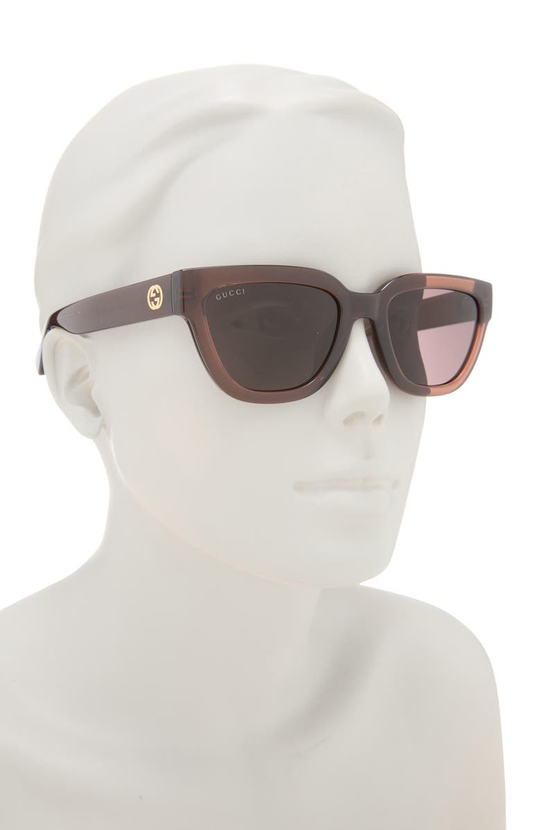 Gucci 54mm Cat Eye Sunglasses, Alternate, color, Brown Brown Violet