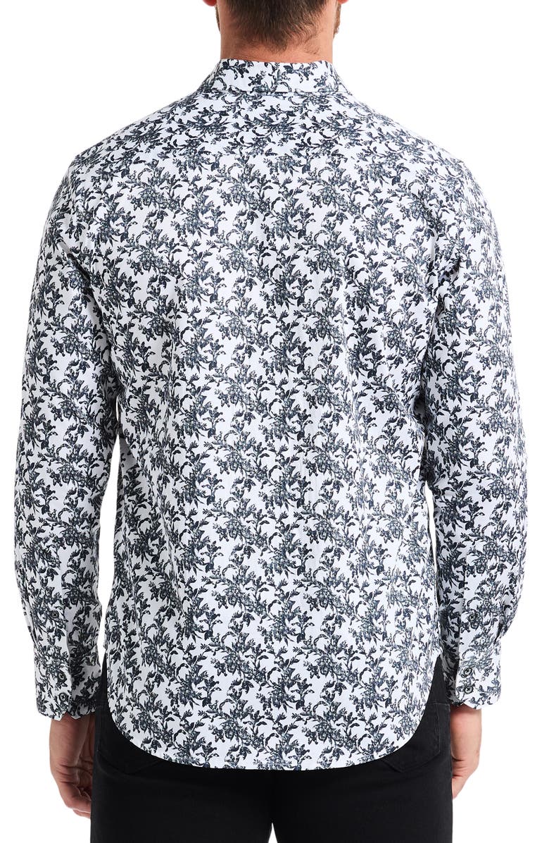 Robert Graham Delson Paisley Print Cotton Dress Shirt, Alternate, color, White