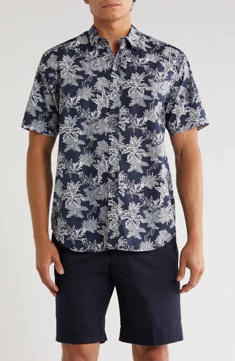 Mavis Leaf Print Short Sleeve Shirt