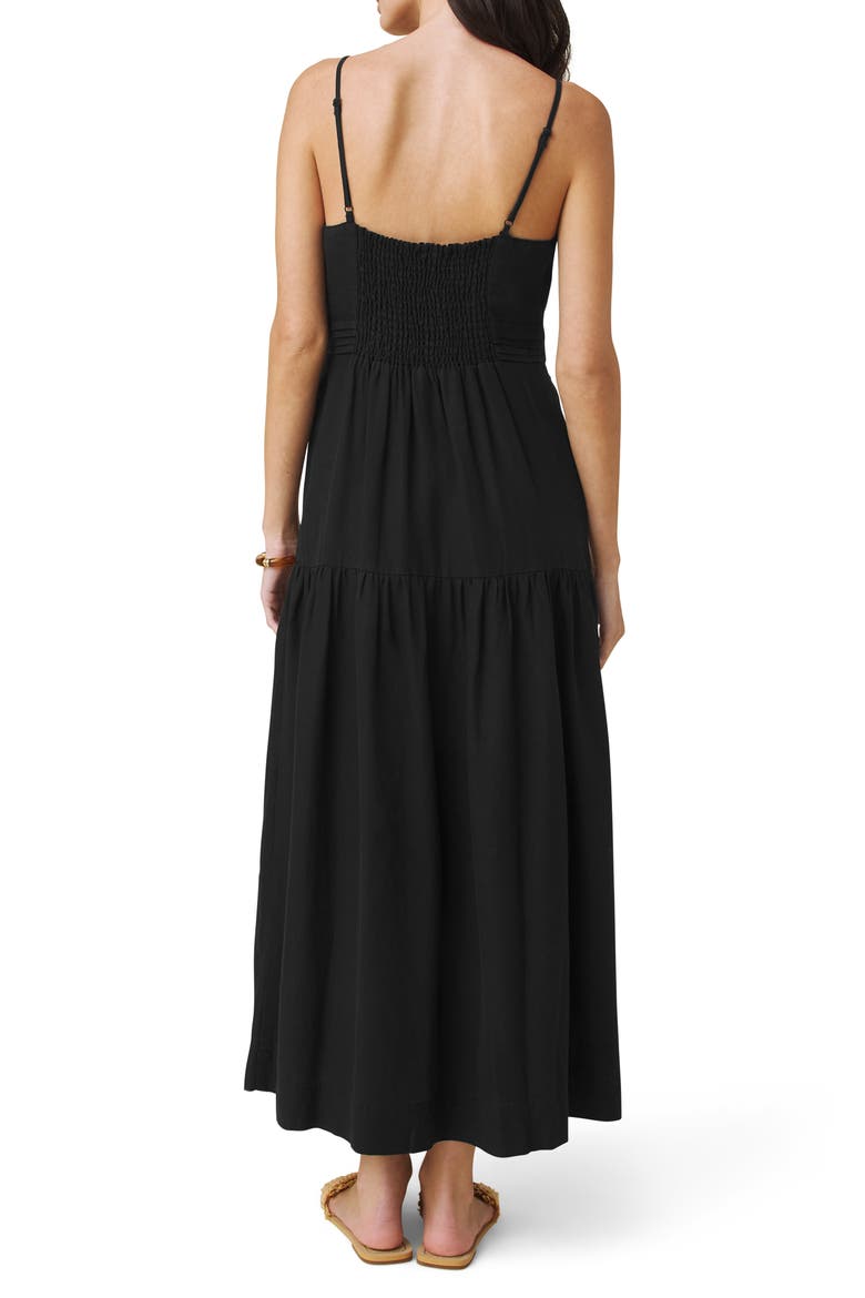 Darcy Sleeveless Tiered Maxi Dress, Alternate, color, BLACK
