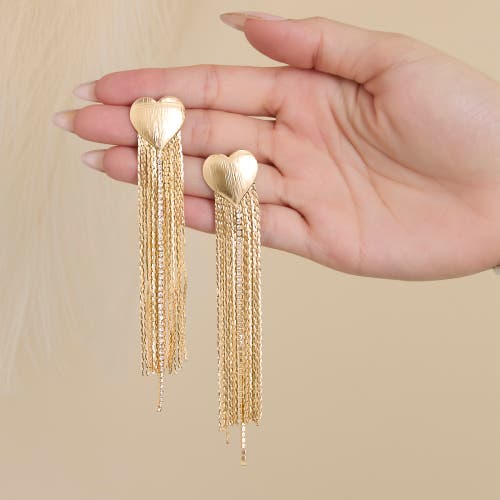 Jessica Simpson Gold Chain Tassel Earrings In Gold