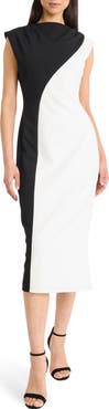 DONNA MORGAN FOR MAGGY Colorblocked Sleeveless Midi Dress