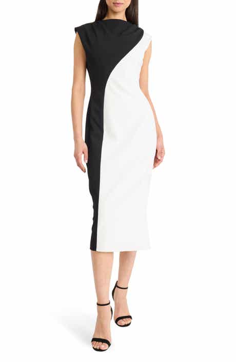 DONNA MORGAN FOR MAGGY Colorblocked Sleeveless Midi Dress