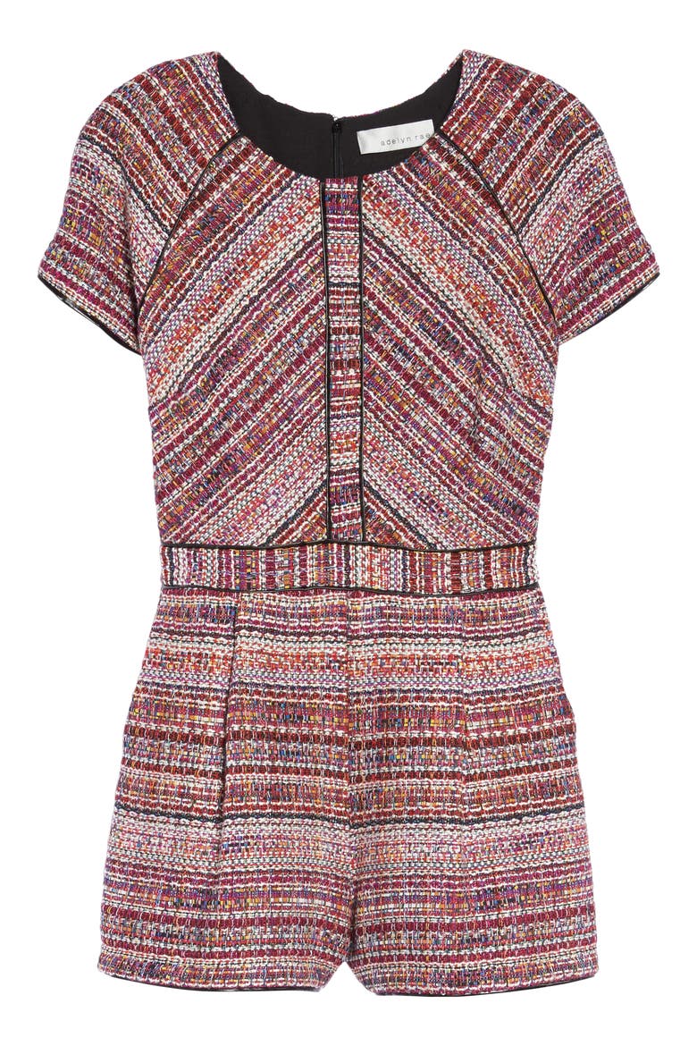 Jamie Tweed Romper, Alternate, color, MAGENTA MULTI