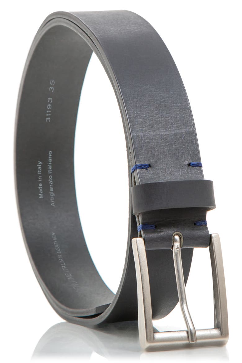 Smooth Leather Belt, Main, color, BLACK