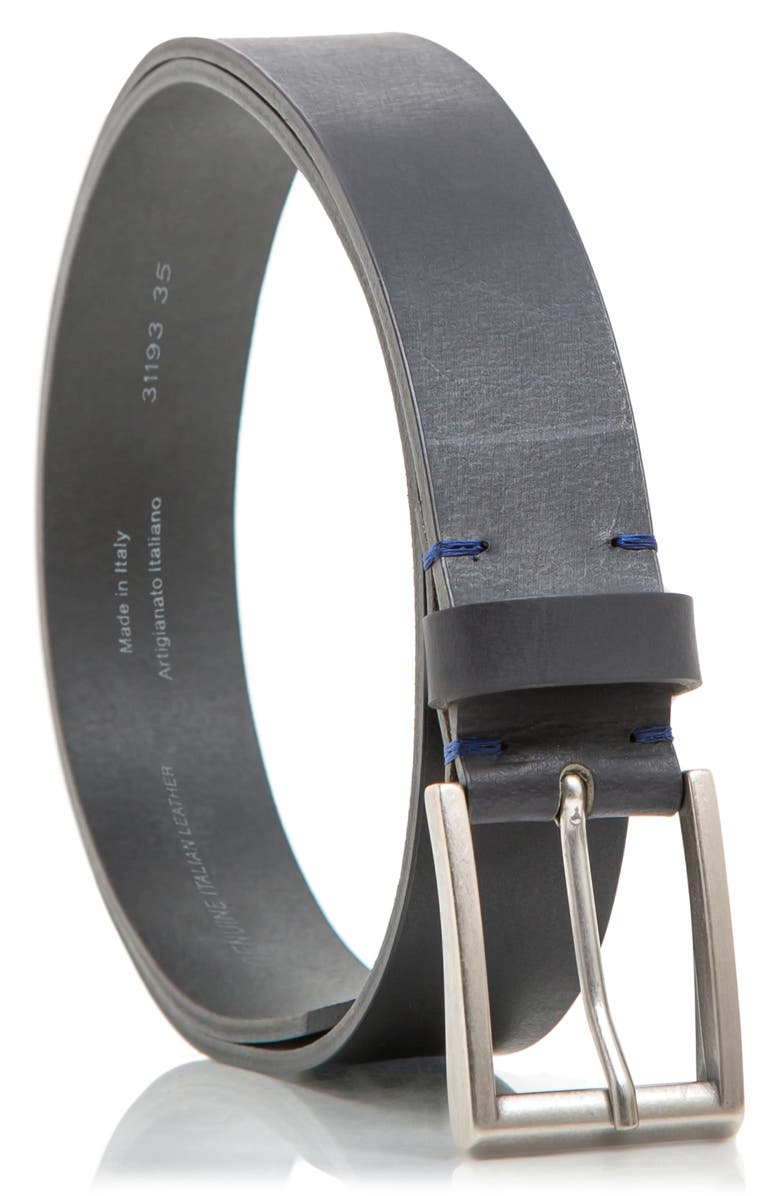 MADE IN ITALY Smooth Leather Belt, Main, color, Black
