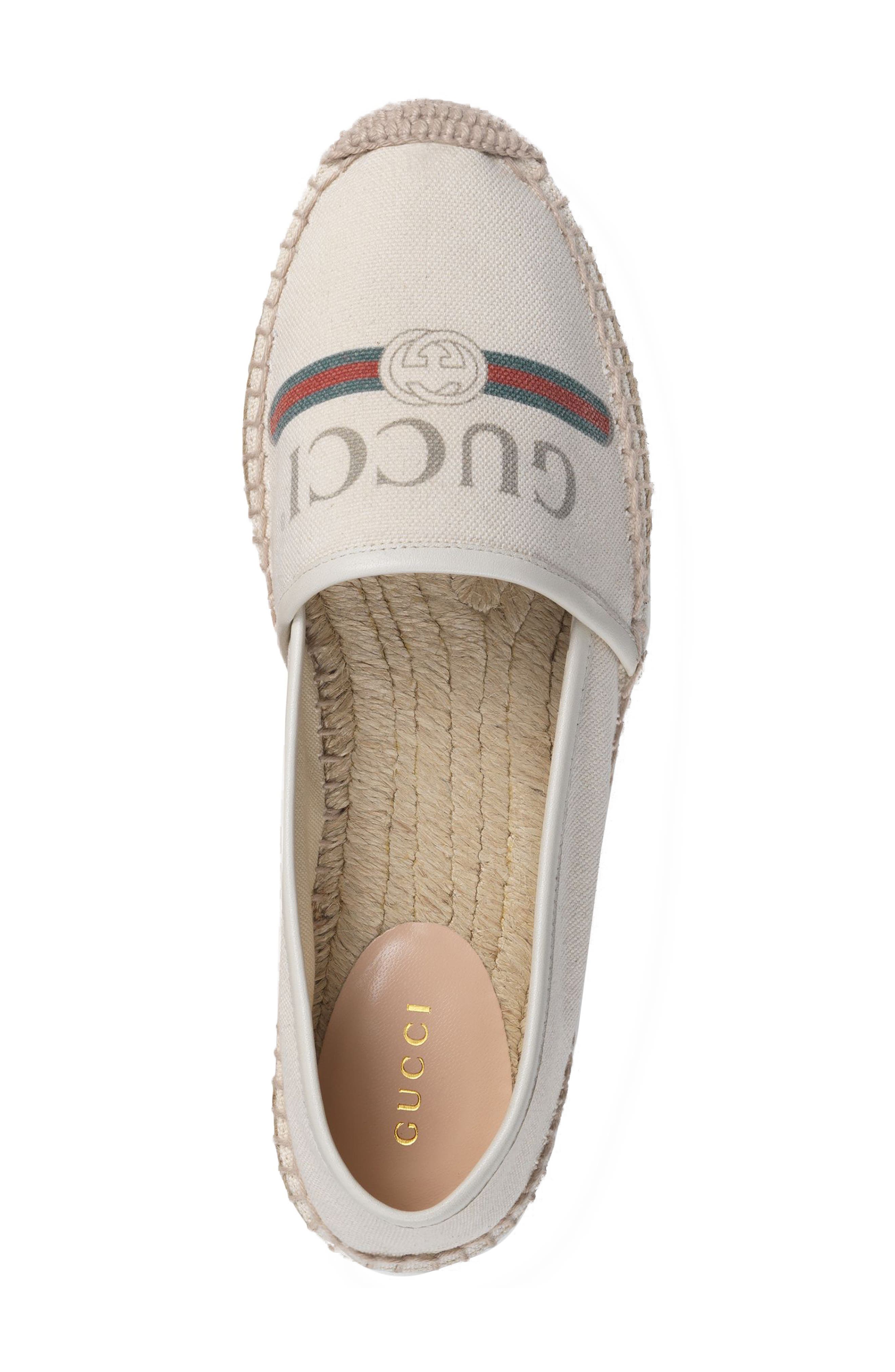 Gucci Logo Espadrille Flat, Alternate, color, 