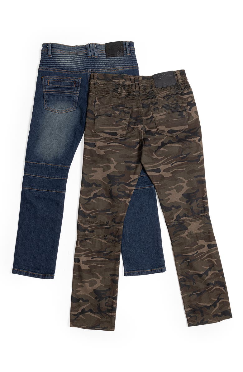 XRAY Kids' 2-Pack Stretch Jeans, Alternate, color, Indigo/ Olive Camo