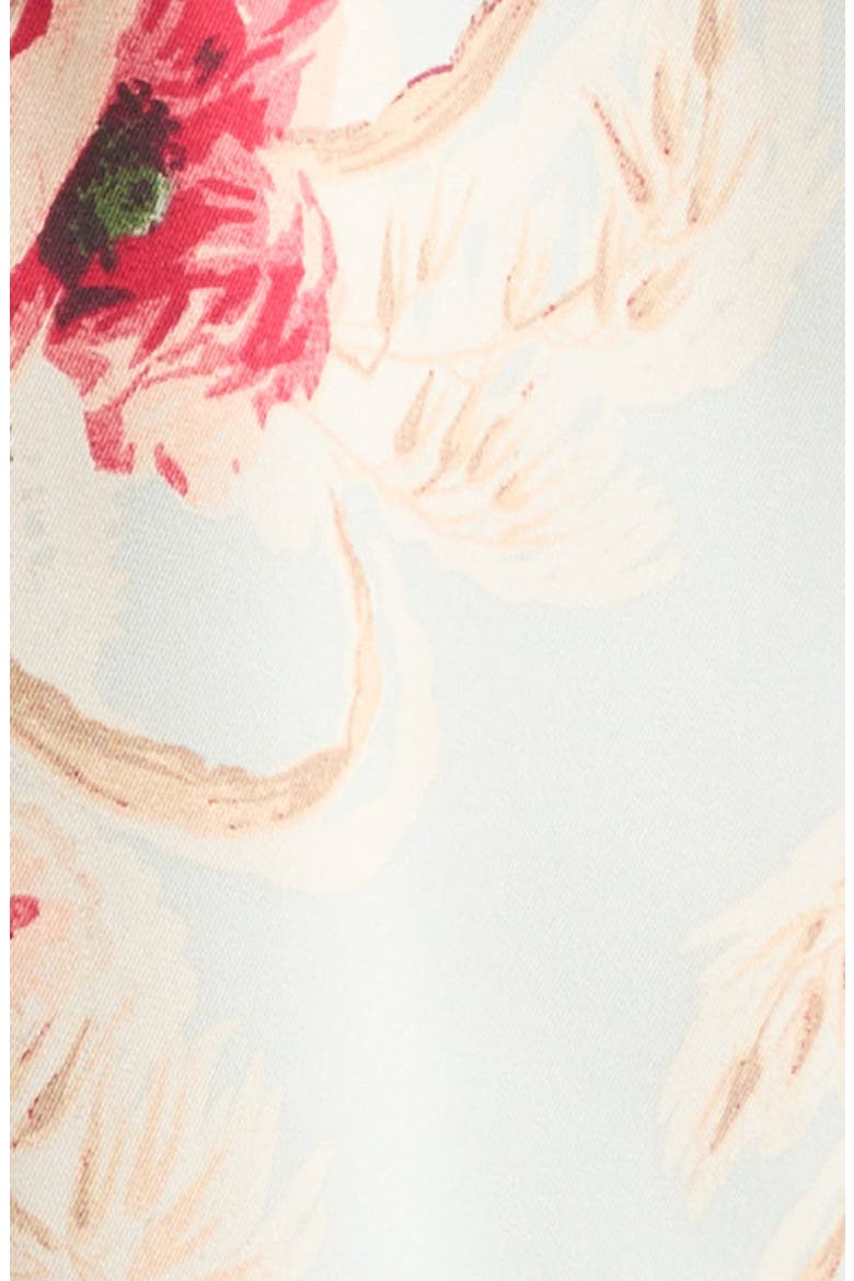 Wilted Poppy Flutter Sleeve Shirt, Alternate, color, POWDER BLUE MULTI