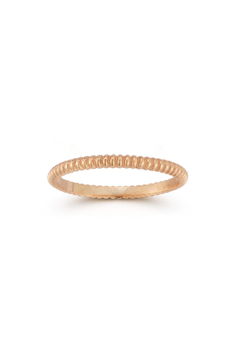 14K Rose Gold Plated Twist Band Ring, Main, color, ROSE GOLD