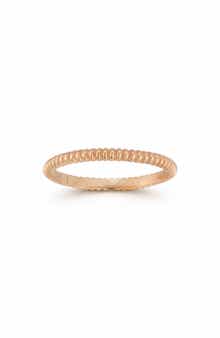 14K Rose Gold Plated Twist Band Ring