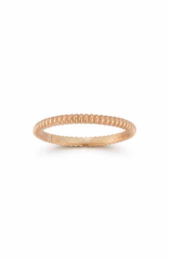 14K Rose Gold Plated Twist Band Ring