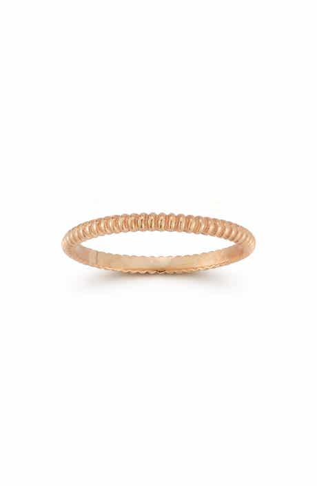 14K Rose Gold Plated Twist Band Ring