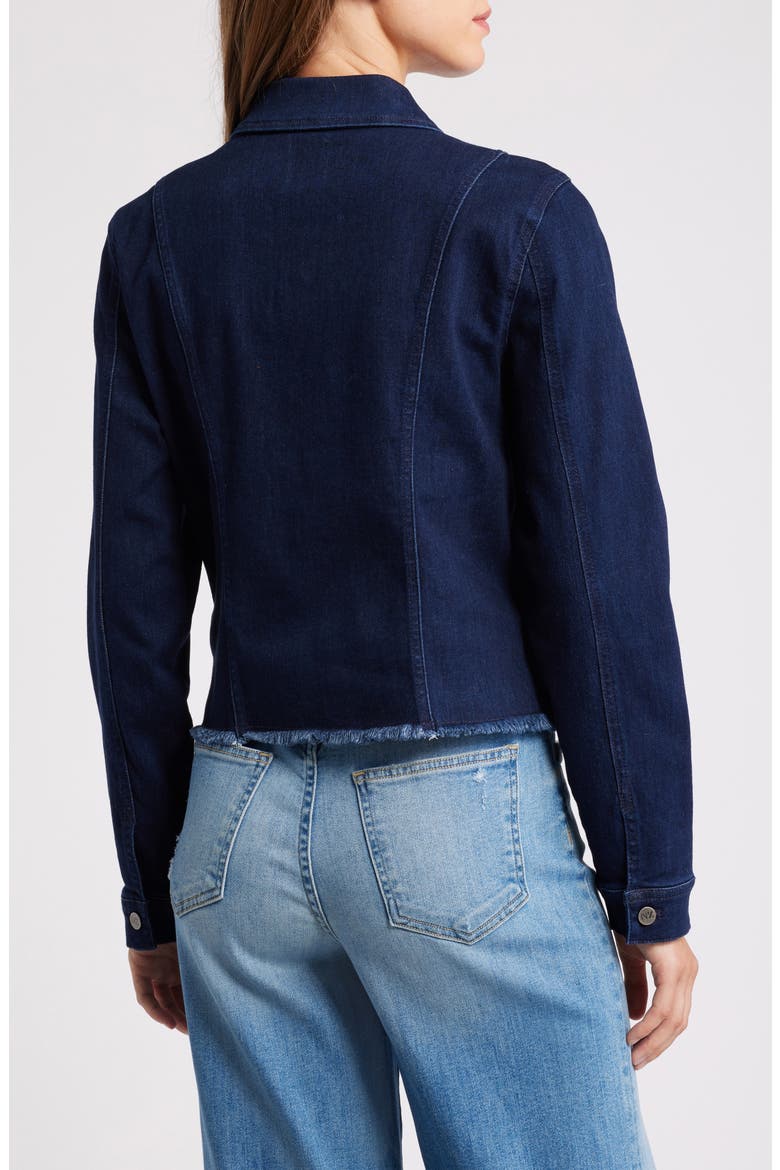 Essential Fray Hem Denim Jacket, Alternate, color, TWILIGHT