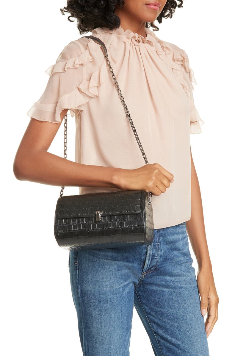 the VOLON PO Trunk Leather Shoulder Bag, Alternate, color,