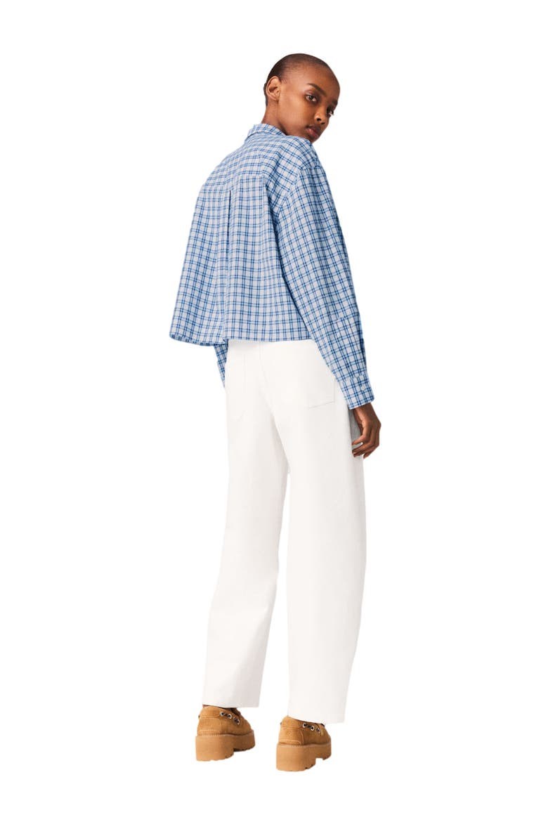 Rhinestone shirt with removable tie, Alternate, color, Blue check print