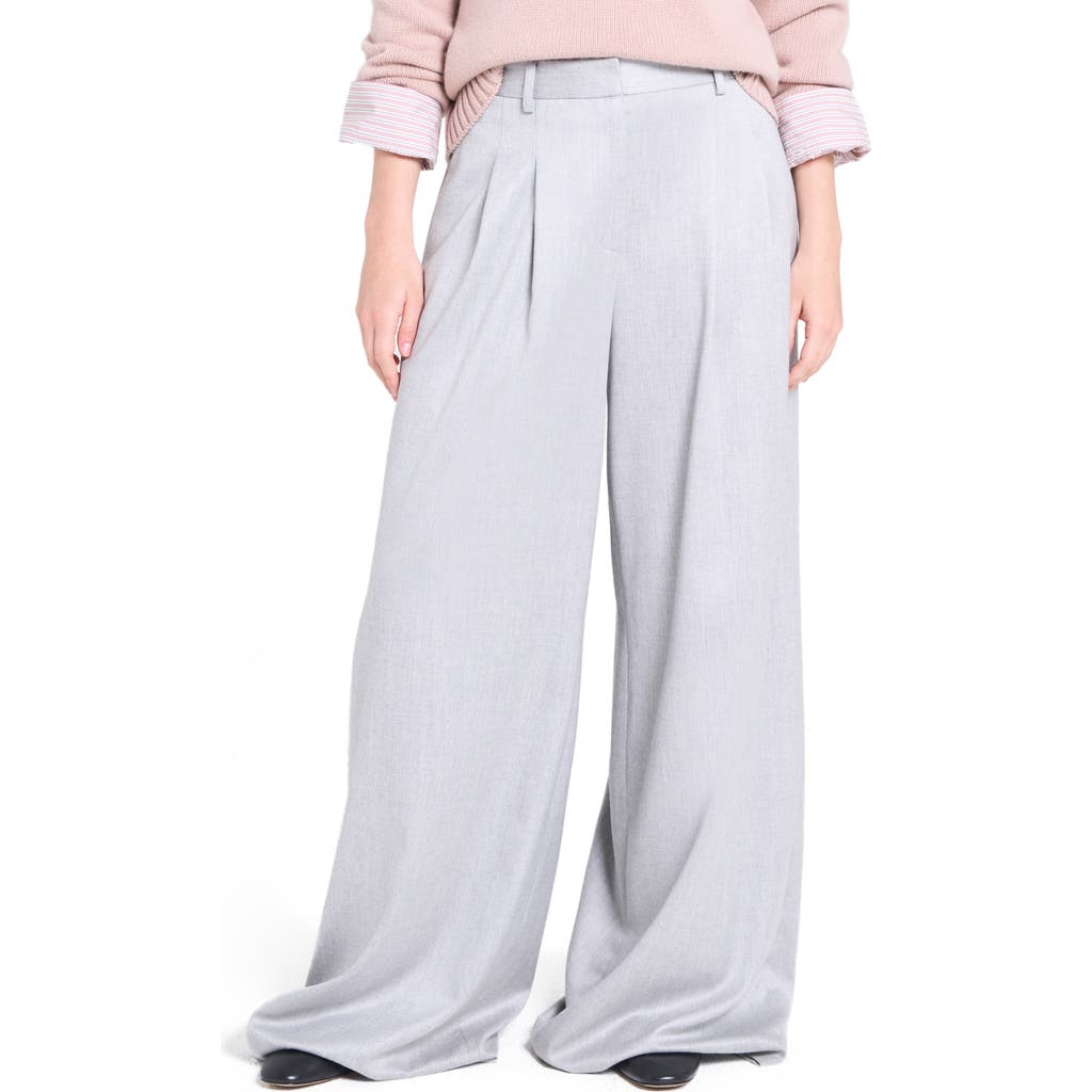 Twp Avery Stretch Wool Wide Leg Pants In Gray