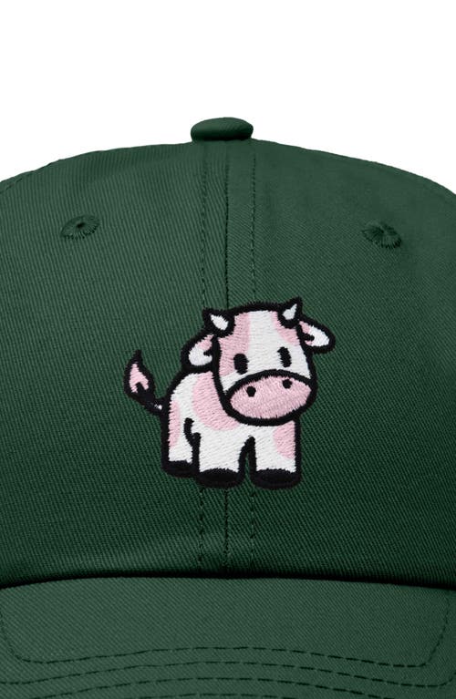 Dalix Strawberry Cow Embroidered Cap In Dark Green