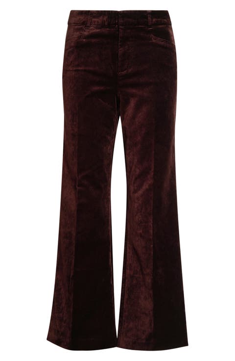 Leenah High Waist Wide Leg Velvet Trouser Jeans