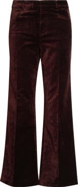 PAIGE Leenah High Waist Wide Leg Velvet Trouser Jeans