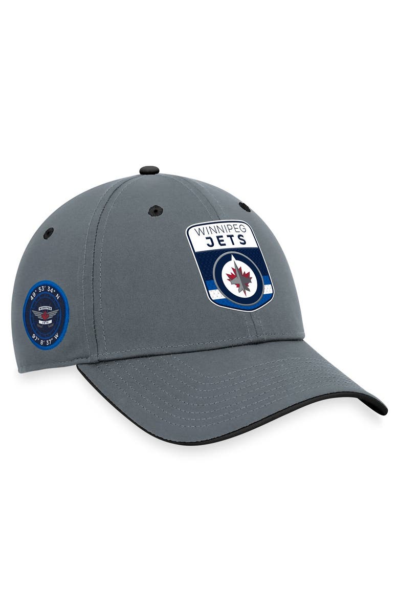 FANATICS Men's Fanatics Branded  Gray Winnipeg Jets Authentic Pro Home Ice Flex Hat, Alternate, color, 