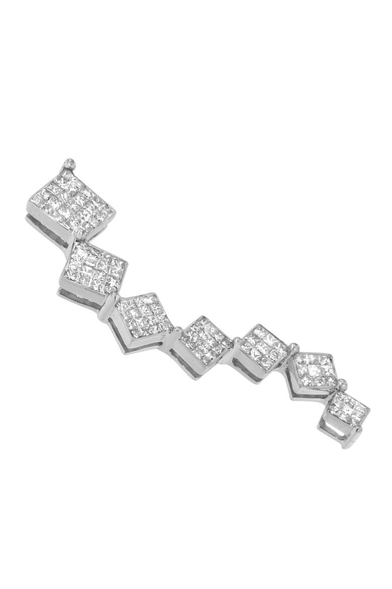 10K White Gold 1 cttw Diamond Snake Curved Pendant Necklace, Alternate, color, White