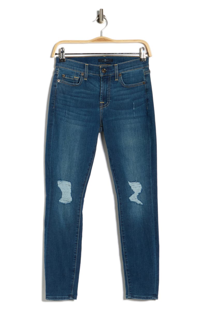 Seven Gwenievere Mid Rise Ankle Skinny Jeans, Main, color, Authentic Blue